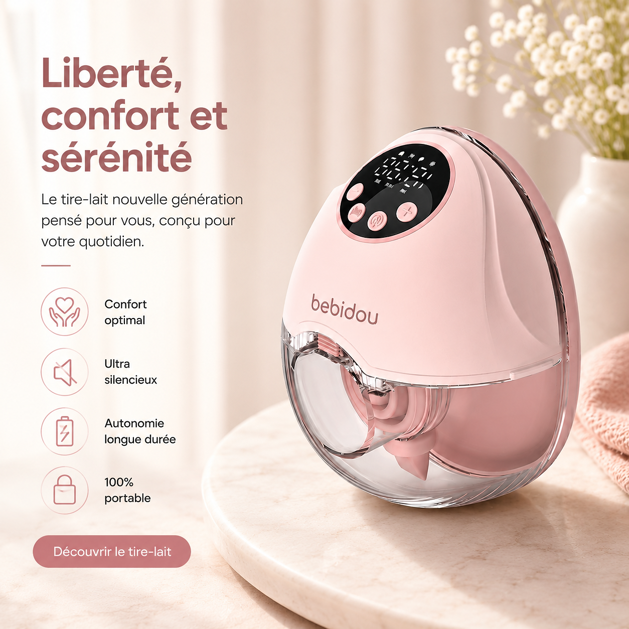 Bebidou Be'Libre™ - Tire lait mains libres solo